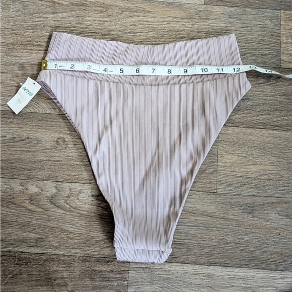 AERIE Ribbed High Cut Cheeky chestnut brown Bikini Bottom Size Medium - Picture 11 of 11